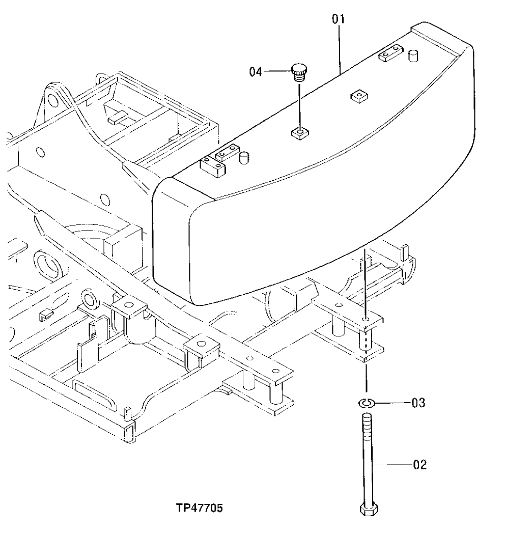 Схема запчастей John Deere 92DLC - 101 - Counterweight 1740 Frame Installation