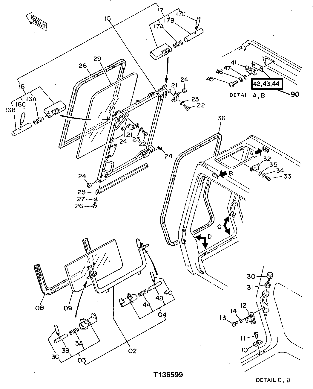 Схема запчастей John Deere 92DLC - 105 - Cab 1810 Operator Enclosure