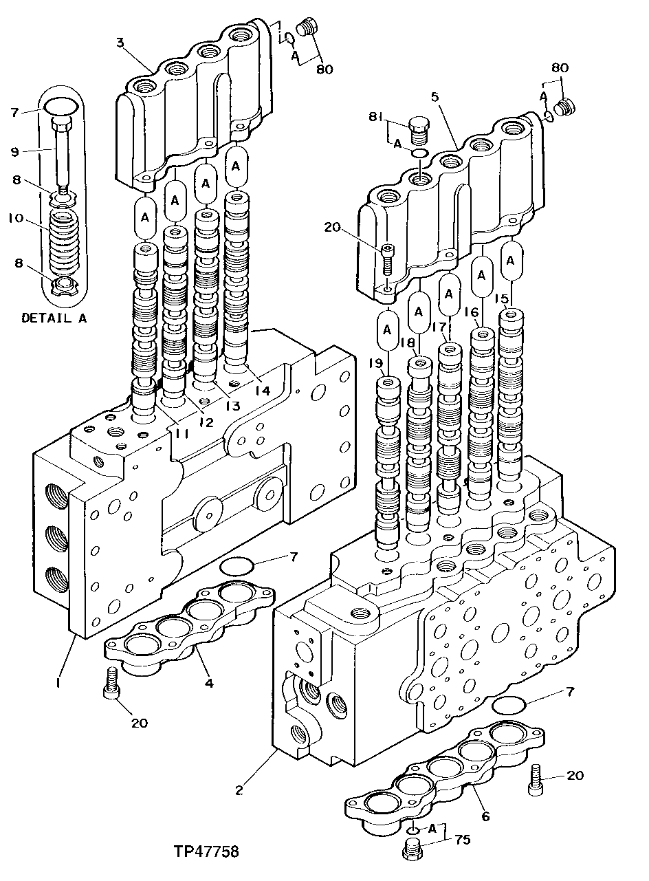 Схема запчастей John Deere 92DLC - 170 - Control Valve 3360 HYDRAULIC SYSTEM