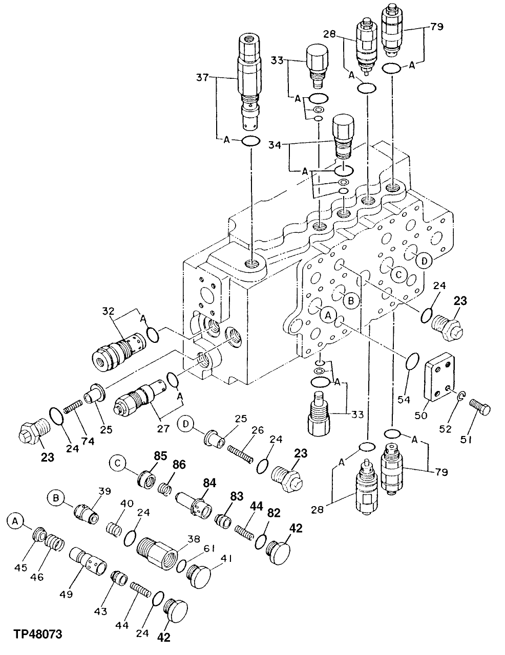 Схема запчастей John Deere 92DLC - 171 - Control Valve 3360 HYDRAULIC SYSTEM