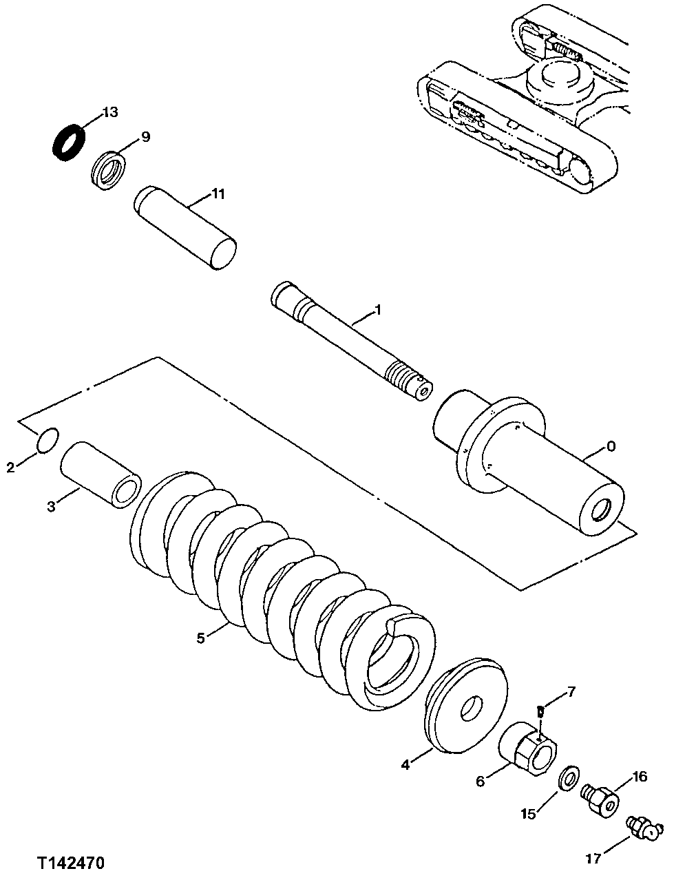 Схема запчастей John Deere 00LC - 4 - ADJUSTER (SERIAL NO. 500003- ) (500003 - ) 0130 TRACK SYSTEMS