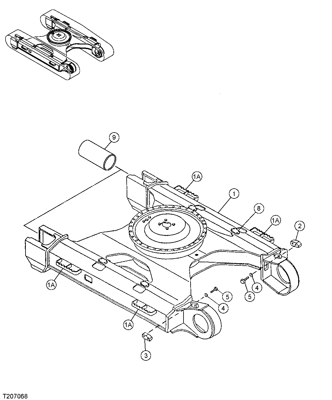 Схема запчастей John Deere 00LC - 14 - TRACK FRAME 0130 TRACK SYSTEMS