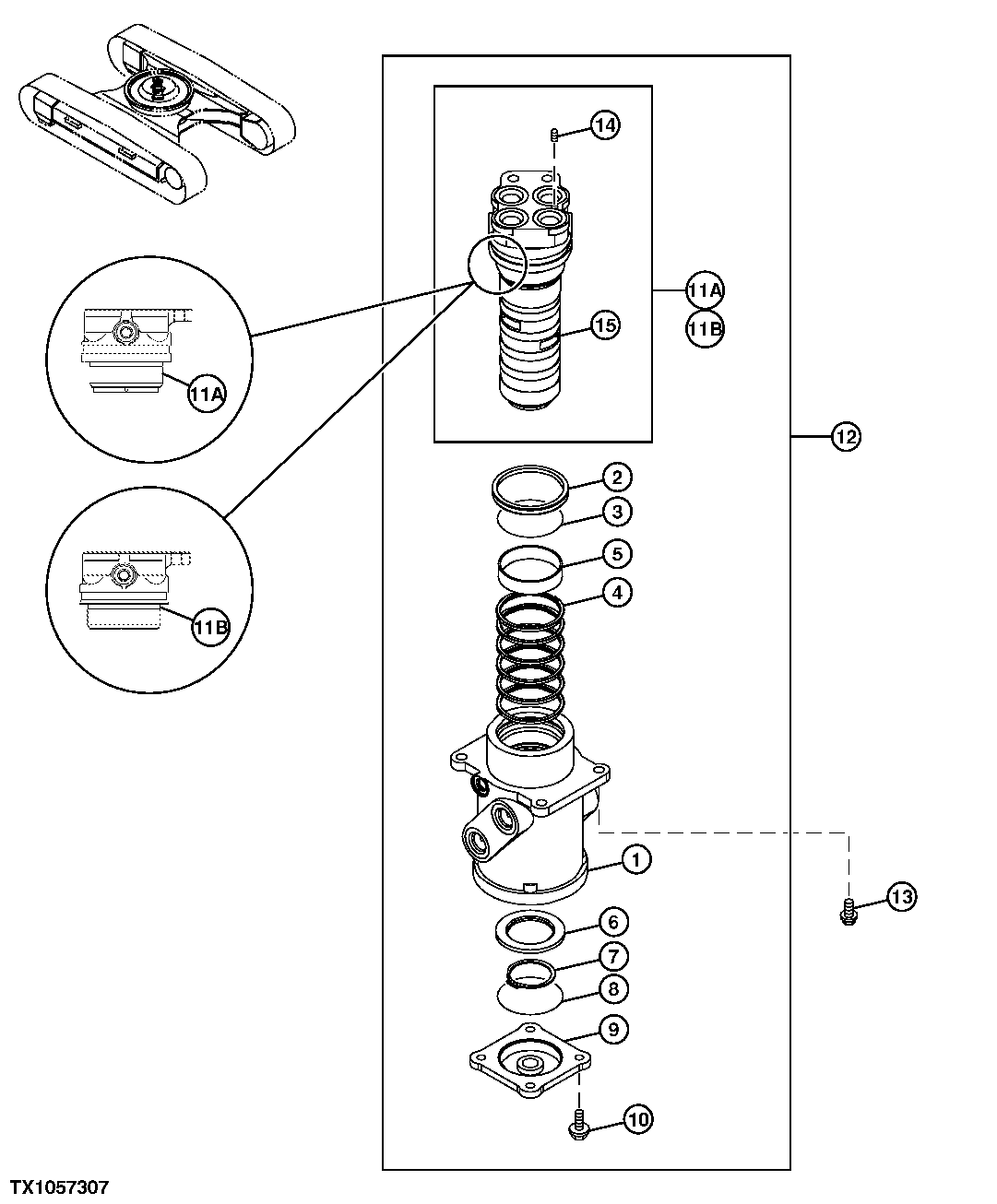 Схема запчастей John Deere 00LC - 16 - ROTARY MANIFOLD 0260 HYDRAULIC SYSTEM