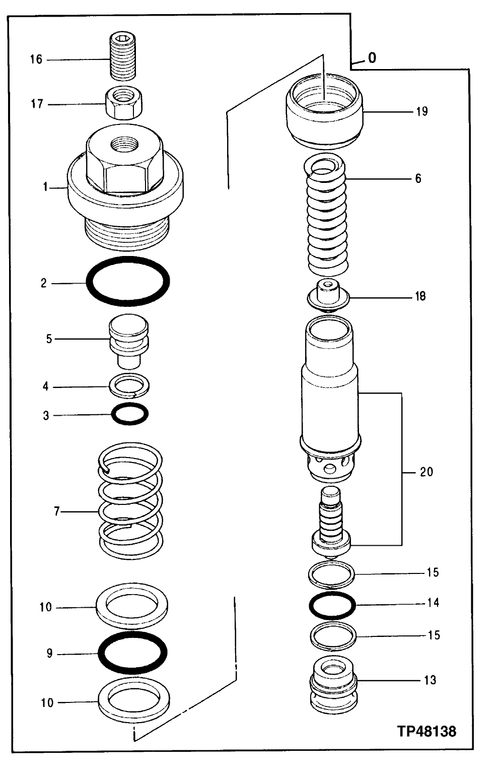 Схема запчастей John Deere 00LC - 23 - RELIEF VALVE 0260 HYDRAULIC SYSTEM