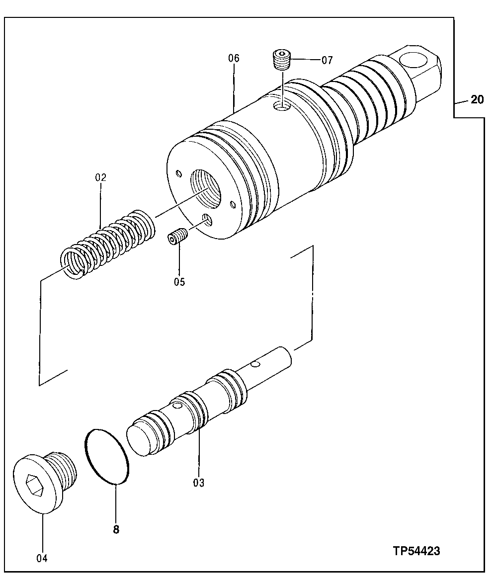 Схема запчастей John Deere 00LC - 24 - PISTON,SERVO 0260 HYDRAULIC SYSTEM