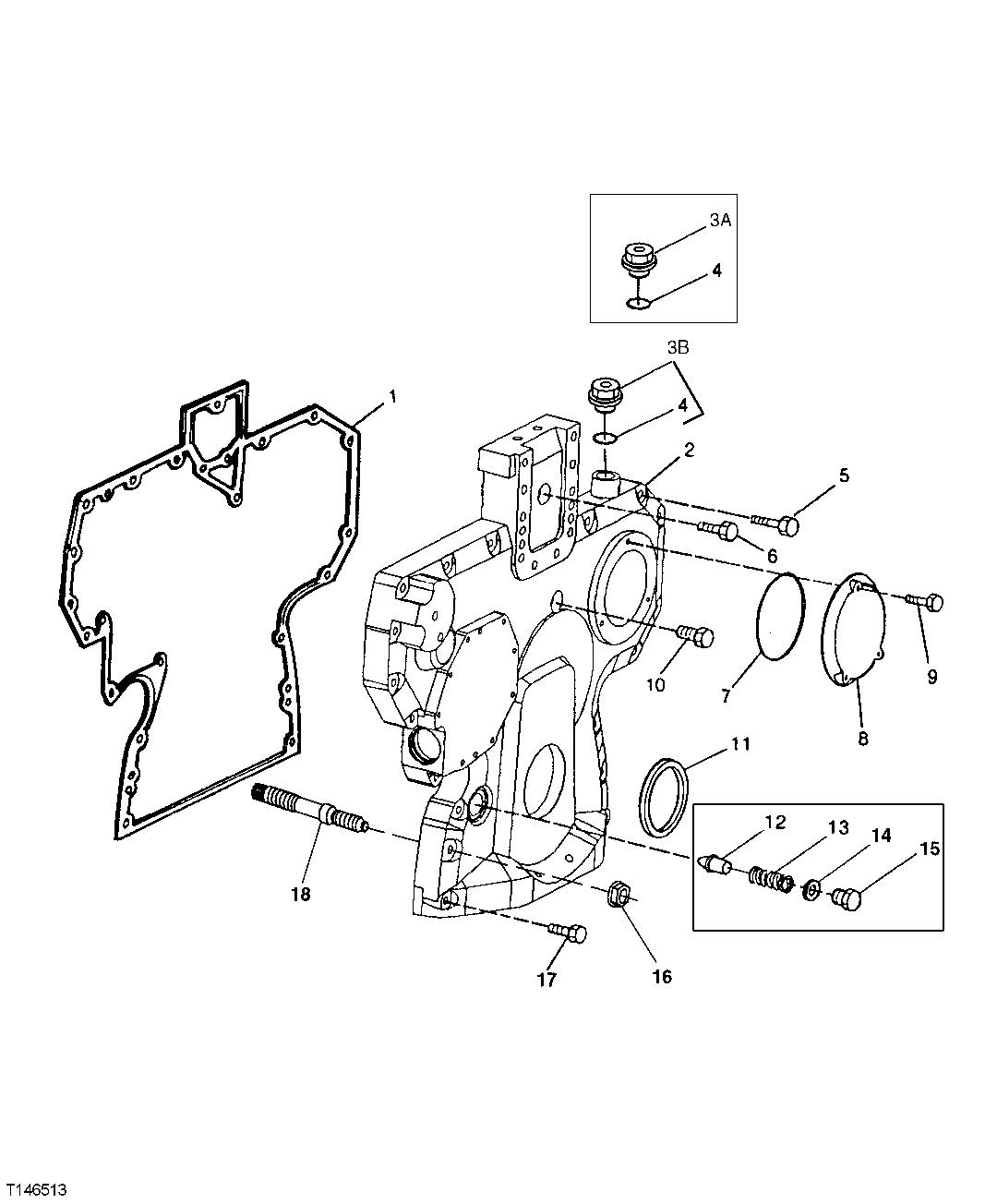 Схема запчастей John Deere 00LC - 30 - TIMING GEAR COVER (071872 - 900551) 0402A CAMSHAFT AND VALVE ACTUATING MEANS PE6068TT051 PE6068TT051