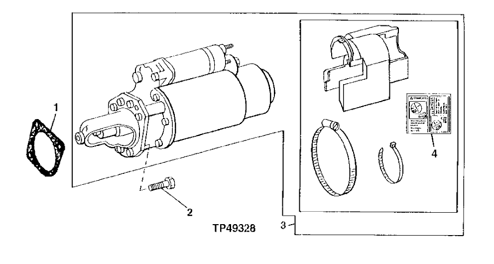 Схема запчастей John Deere 00LC - 110 - STARTING MOTOR AND ATTACHING PARTS ( - XXXXXX) 0422B Starting Motor And Fastenings T06068TT051 T06068TT051