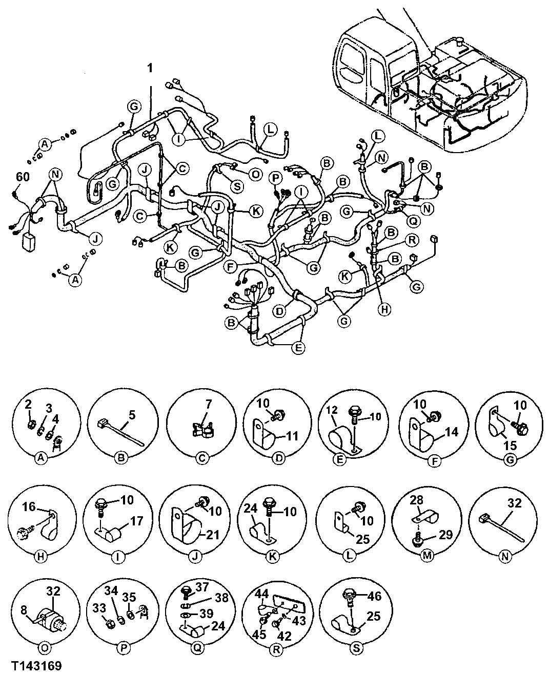 Схема запчастей John Deere 00LC - 152 - ELECTRIC PARTS 1674 WIRING HARNESS AND SWITCHES