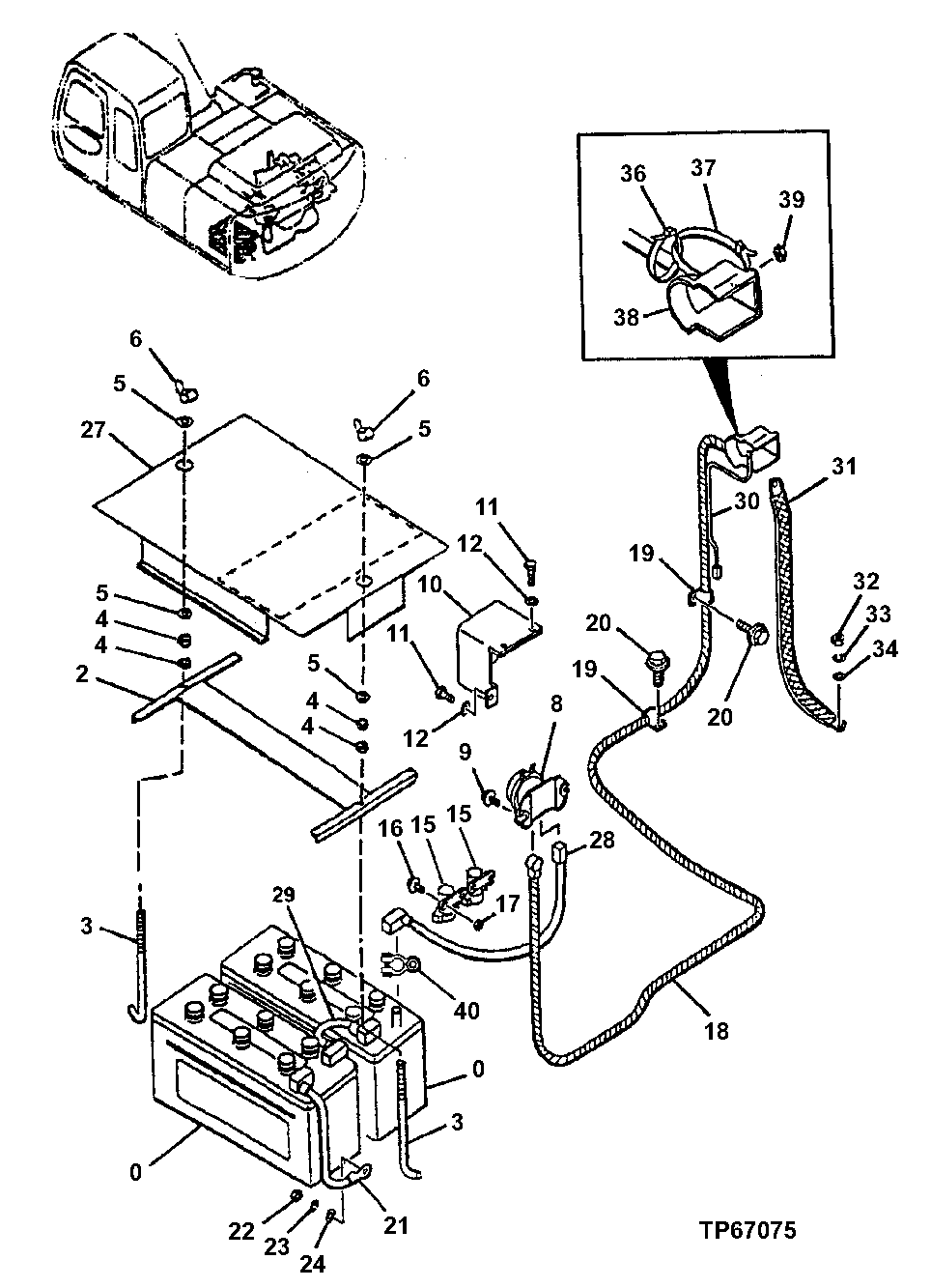 Схема запчастей John Deere 00LC - 155 - ELECTRIC PARTS ( - 500001) 1674 WIRING HARNESS AND SWITCHES