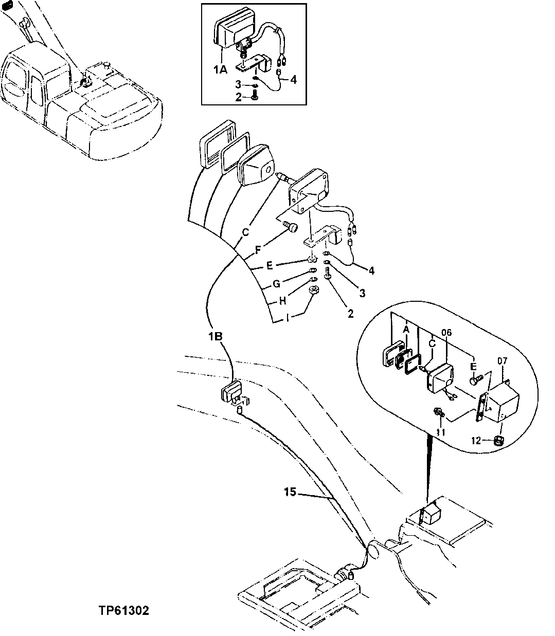 Схема запчастей John Deere 00LC - 156 - ELECTRIC PARTS 1674 WIRING HARNESS AND SWITCHES