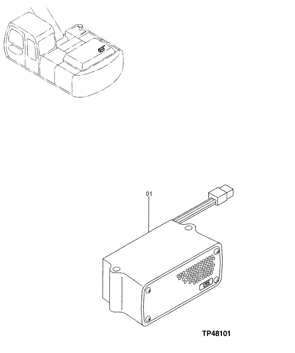 Схема запчастей John Deere 00LC - 158 - TRAVEL MOTION ALARM 1674 WIRING HARNESS AND SWITCHES