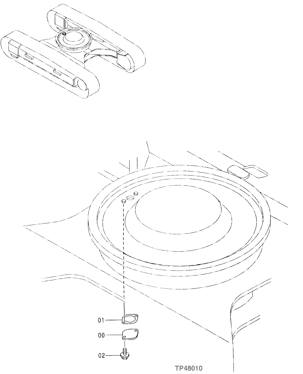 Схема запчастей John Deere 00LC - 172 - GREASE-BATH COVER 1740 FRAME INSTALLATION