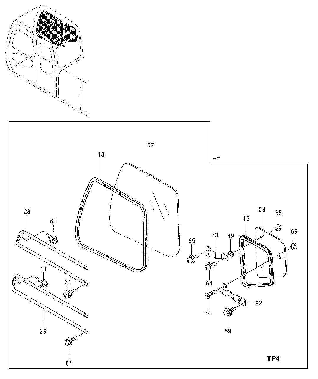 Схема запчастей John Deere 00LC - 181 - CAB COMPONENTS 1810 OPERATOR ENCLOSURE