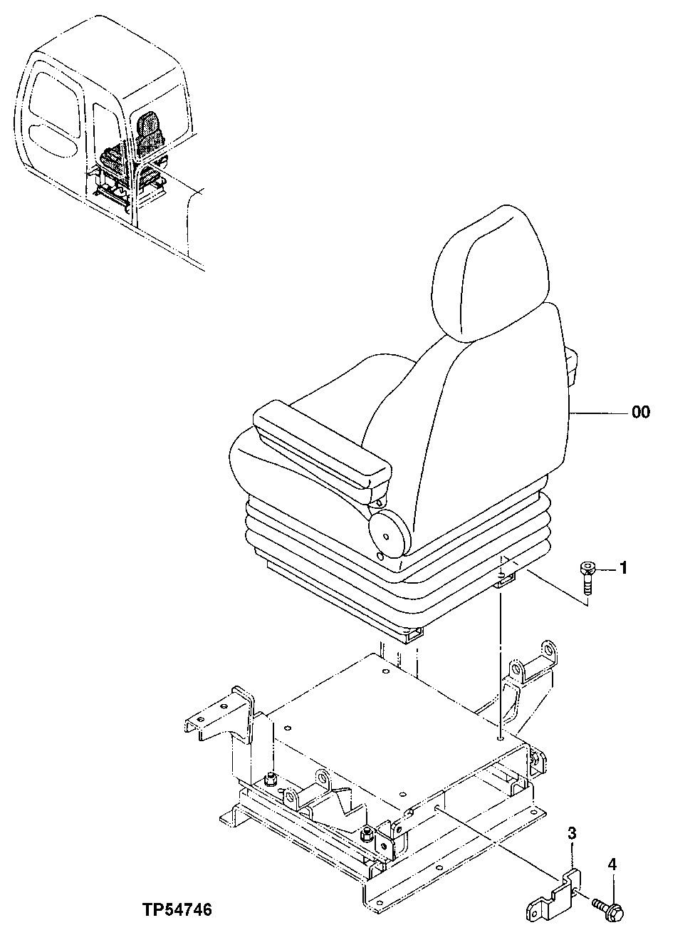 Схема запчастей John Deere 00LC - 194 - SEAT (ORIGINAL) 1821 SEAT AND SEAT BELT