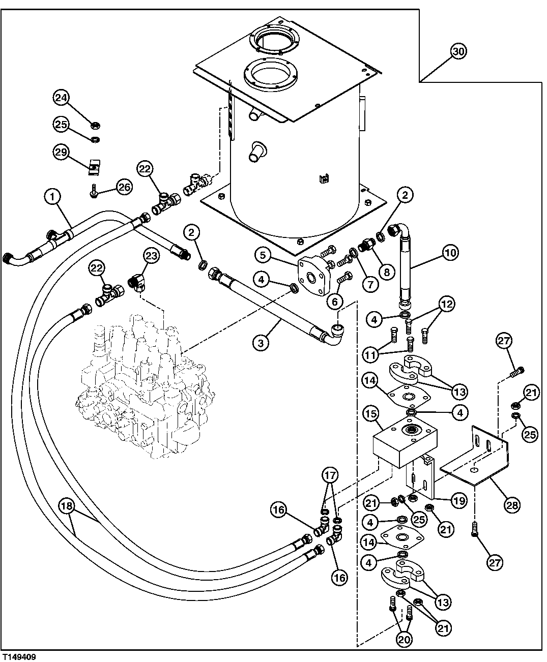 Схема запчастей John Deere 00LC - 252 - BOOM REDUCED DRIFT KIT 2160 VEHICLE HYDRAULICS