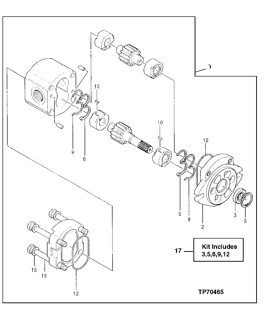 Схема запчастей John Deere 00LC - 243 - PUMP GEAR 2160 VEHICLE HYDRAULICS