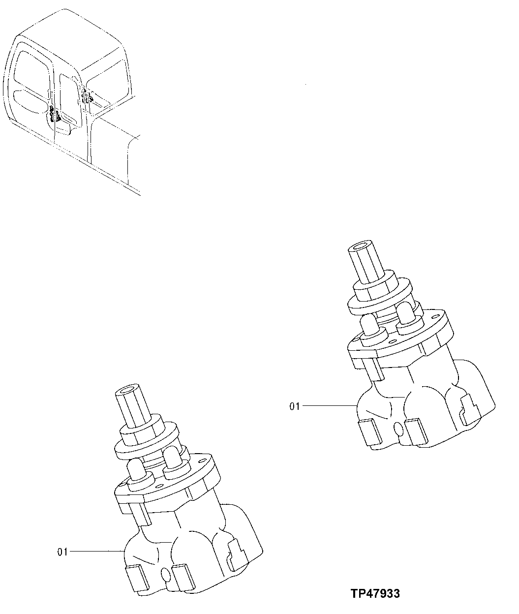 Схема запчастей John Deere 00LC - 284 - Pilot Valve (Front, Swing) 3315 CONTROL LINKAGE