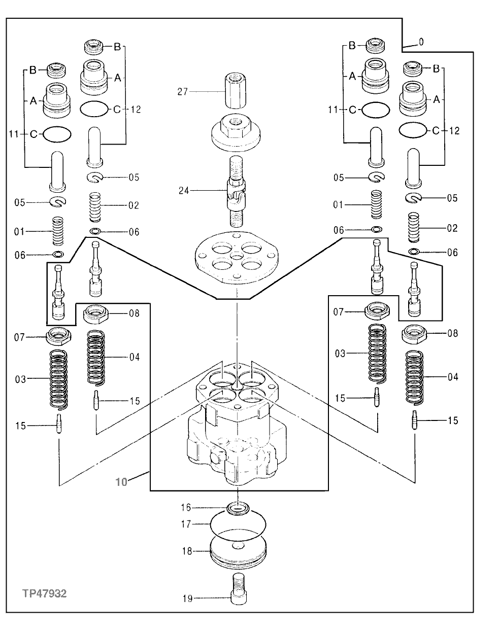 Схема запчастей John Deere 00LC - 285 - Pilot Valve 3315 CONTROL LINKAGE