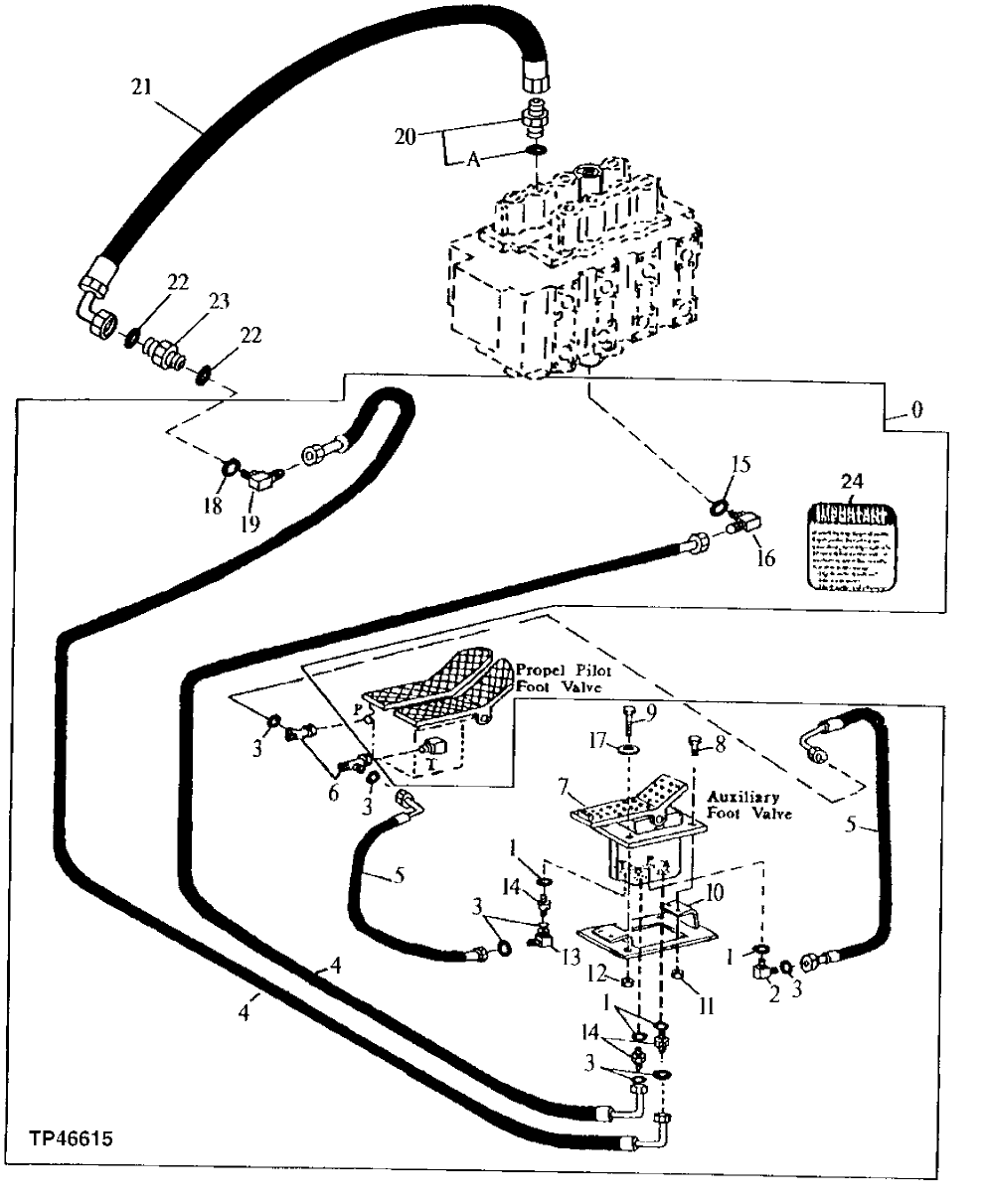 Схема запчастей John Deere 00LC - 293 - AUXILIARY FOOT CONTROL 3315 CONTROL LINKAGE