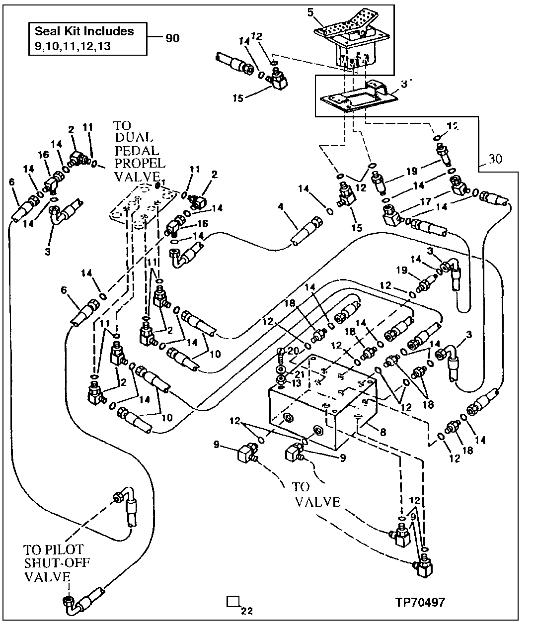 Схема запчастей John Deere 00LC - 295 - Single Pedal Control Kit 3315 CONTROL LINKAGE