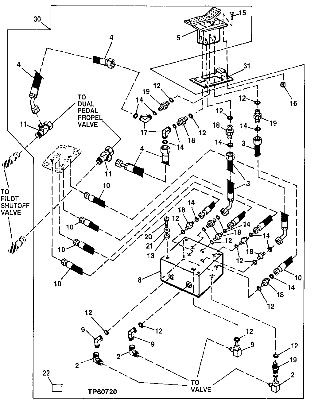 Схема запчастей John Deere 00LC - 297 - SINGLE PEDAL CONTROL KIT 3315 CONTROL LINKAGE