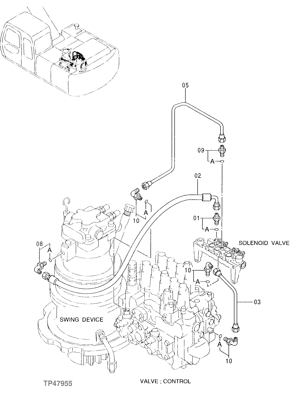 Схема запчастей John Deere 00LC - 326 - PILOT PIPINGS 3360 HYDRAULIC SYSTEM