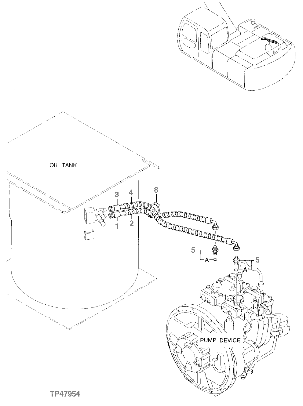 Схема запчастей John Deere 00LC - 327 - PILOT PIPINGS 3360 HYDRAULIC SYSTEM