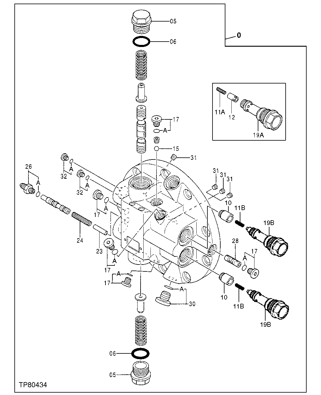 Схема запчастей John Deere 20 - 22 - Brake Valve 0260 HYDRAULIC SYSTEM