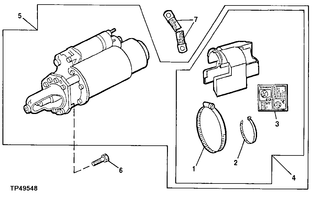 Схема запчастей John Deere 20 - 112 - STARTING MOTOR (24V) (ESN -716979) ( - 716979) 0400B Engine T04045TT052 ( - 804732) T04045TT052