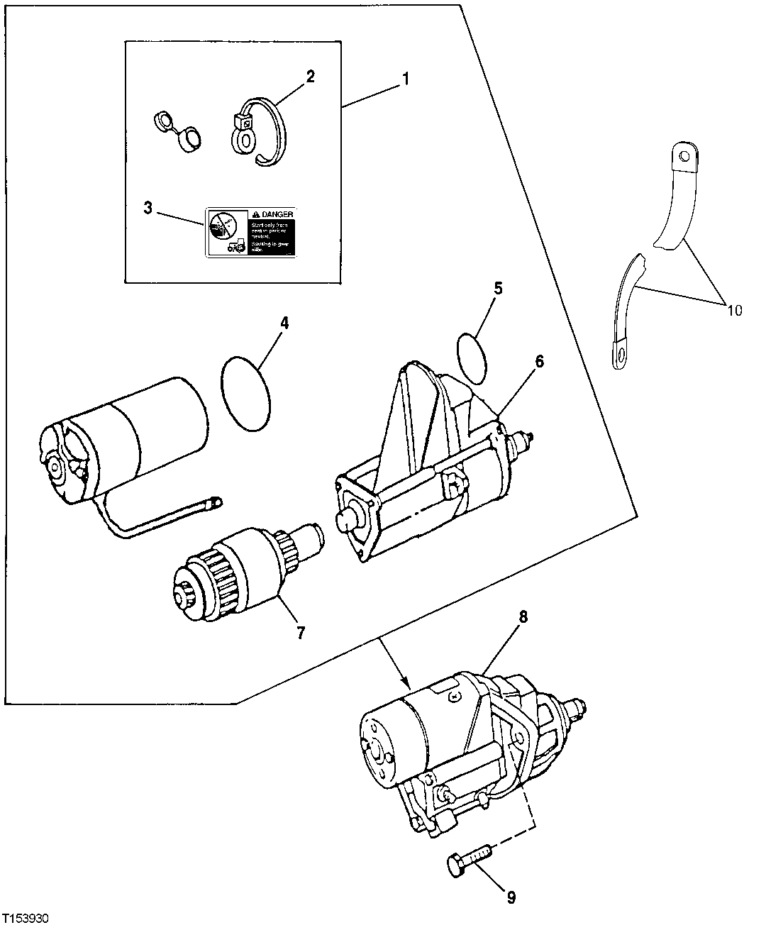 Схема запчастей John Deere 20 - 113 - STARTER MOTOR (24V) (ESN 716980- ) (716980 - ) 0400B Engine T04045TT052 ( - 804732) T04045TT052
