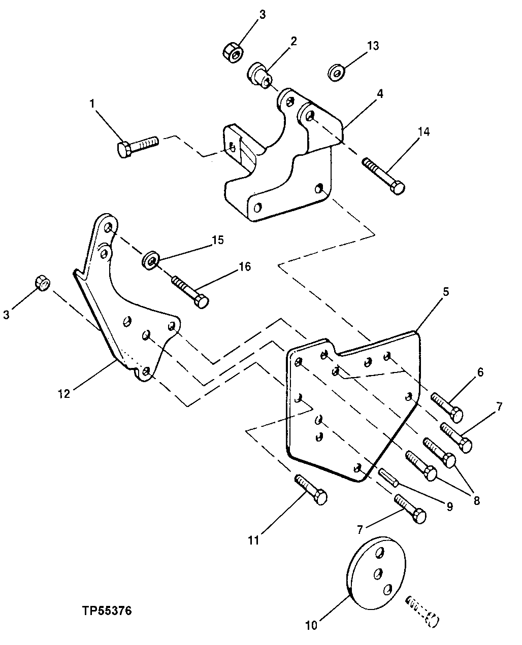 Схема запчастей John Deere 20 - 114 - ALTERNATOR MOUNTING BRACKETS (ESN -804732) ( - 804732) 0400B Engine T04045TT052 ( - 804732) T04045TT052