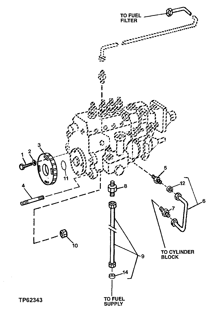 Схема запчастей John Deere 20 - 96 - PUMP DRIVE (FUEL INJECTION PUMP) (ESN -804732) ( - 804732) 0400B Engine T04045TT052 ( - 804732) T04045TT052