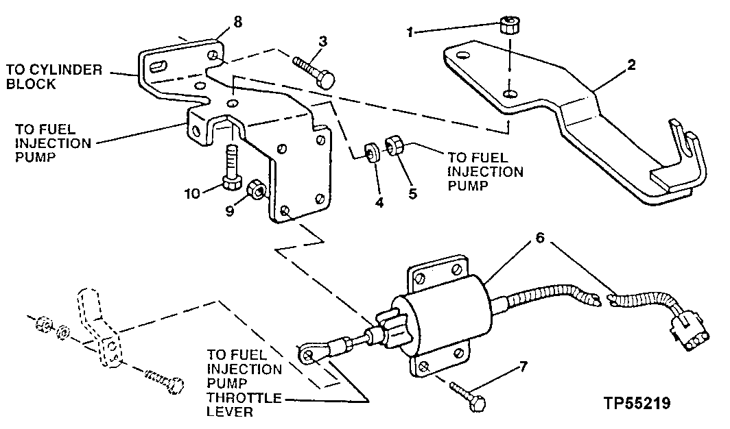 Схема запчастей John Deere 20 - 98 - FUEL INJECTION PUMP, SOLENOID, SHUTOFF (ESN -804732) ( - 804732) 0400B Engine T04045TT052 ( - 804732) T04045TT052