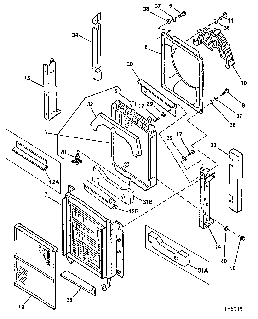 Схема запчастей John Deere 20 - 176 - Radiator 0510 Engine Cooling Systems