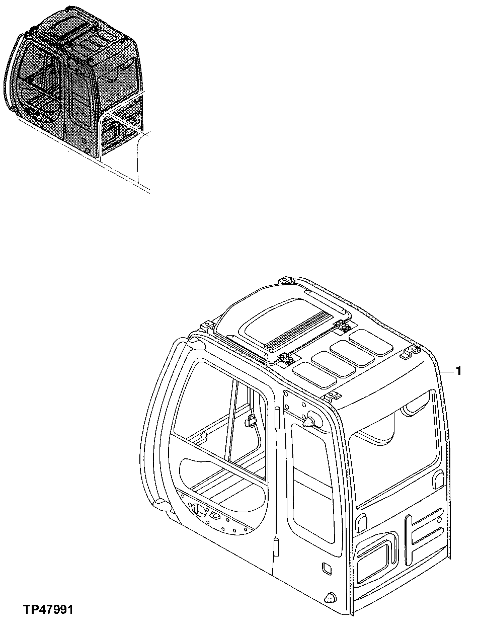 Схема запчастей John Deere 20 - 219 - Cab 1810 Operator Enclosure