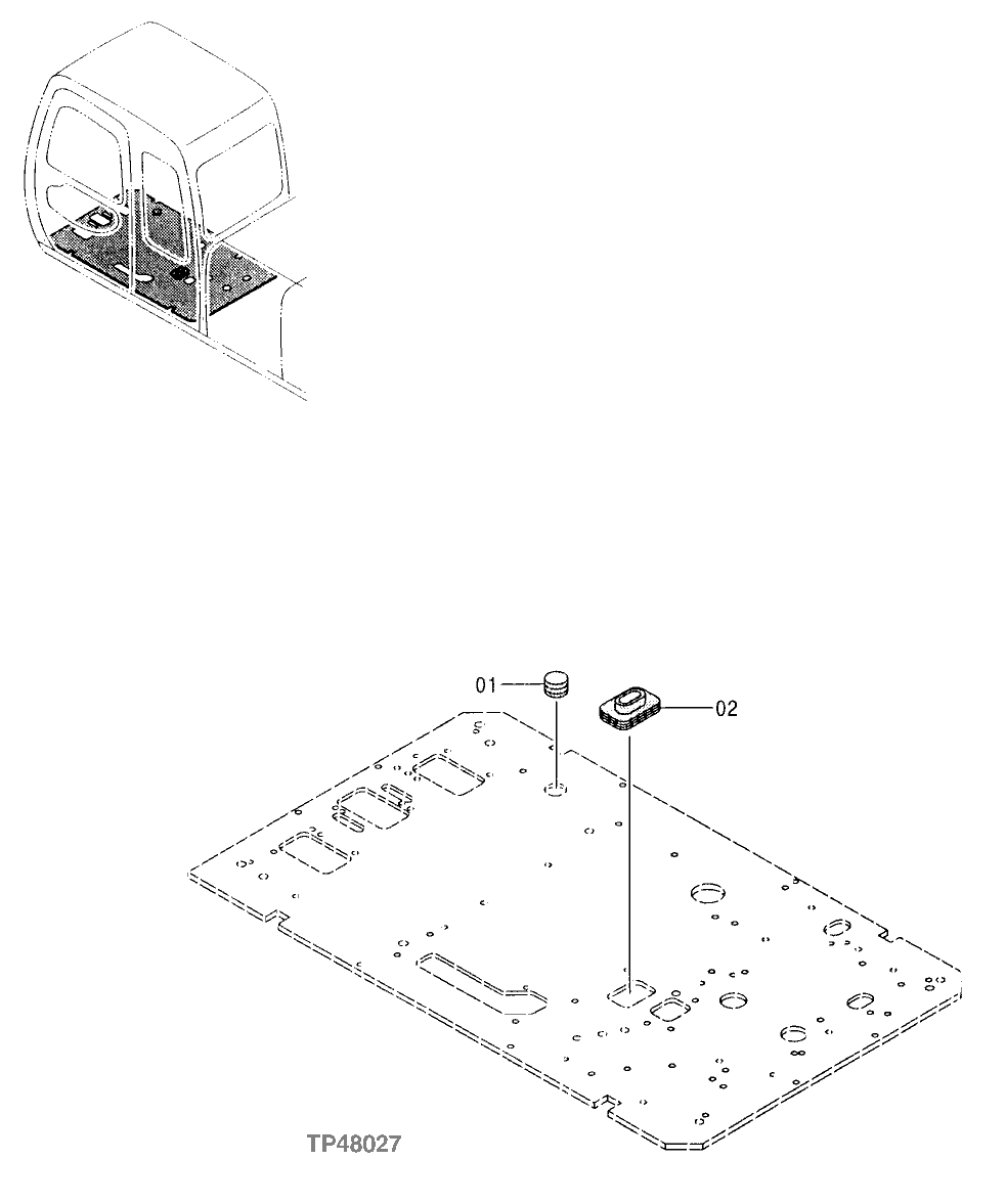 Схема запчастей John Deere 20 - 233 - Floor Plate 1810 Operator Enclosure