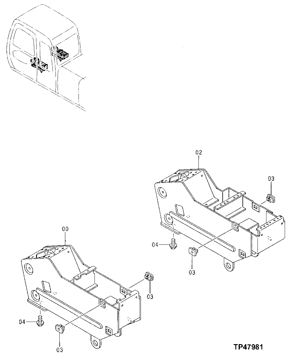 Схема запчастей John Deere 20 - 235 - Console 1810 Operator Enclosure