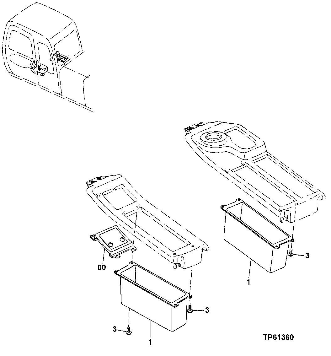 Схема запчастей John Deere 20 - 237 - Console Cover 1810 Operator Enclosure