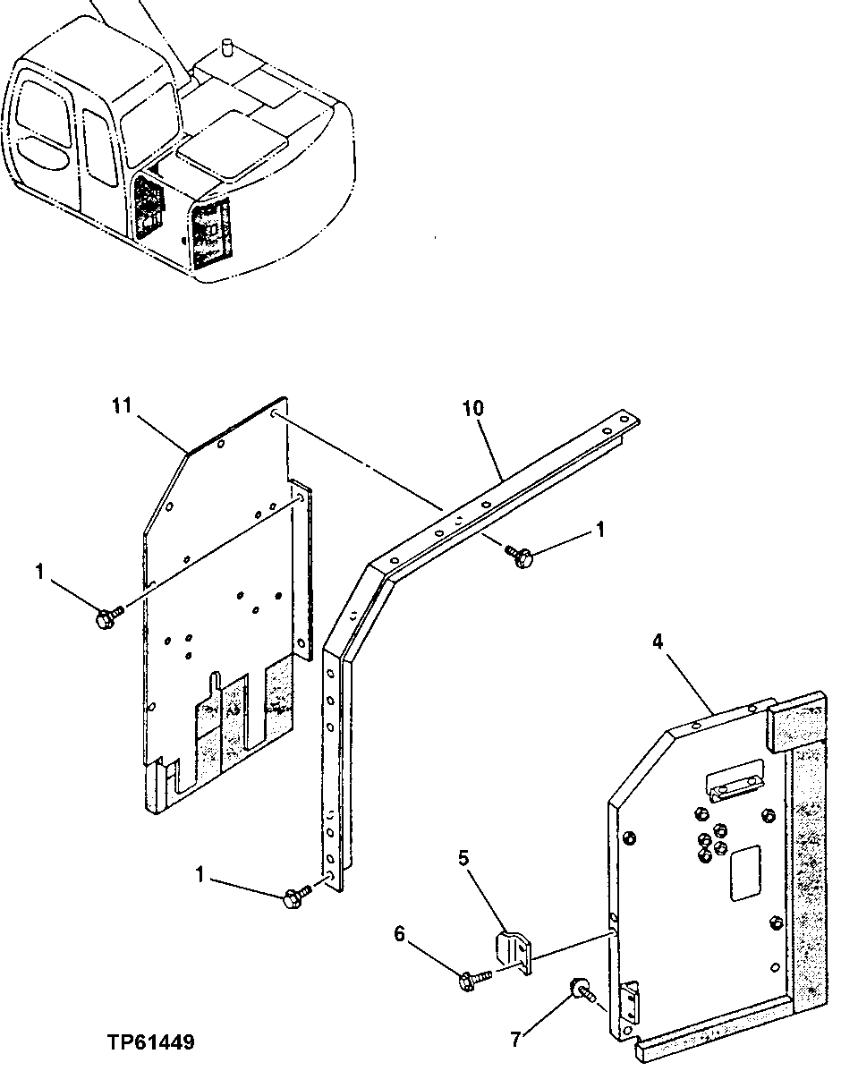 Схема запчастей John Deere 20 - 254 - Cover 1910 Hood Or Engine Enclosure