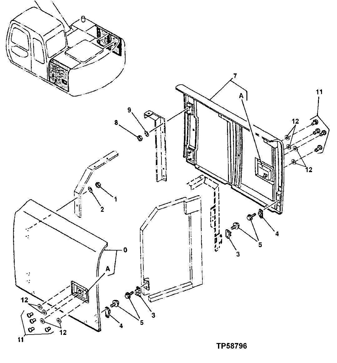 Схема запчастей John Deere 20 - 255 - Cover 1910 Hood Or Engine Enclosure