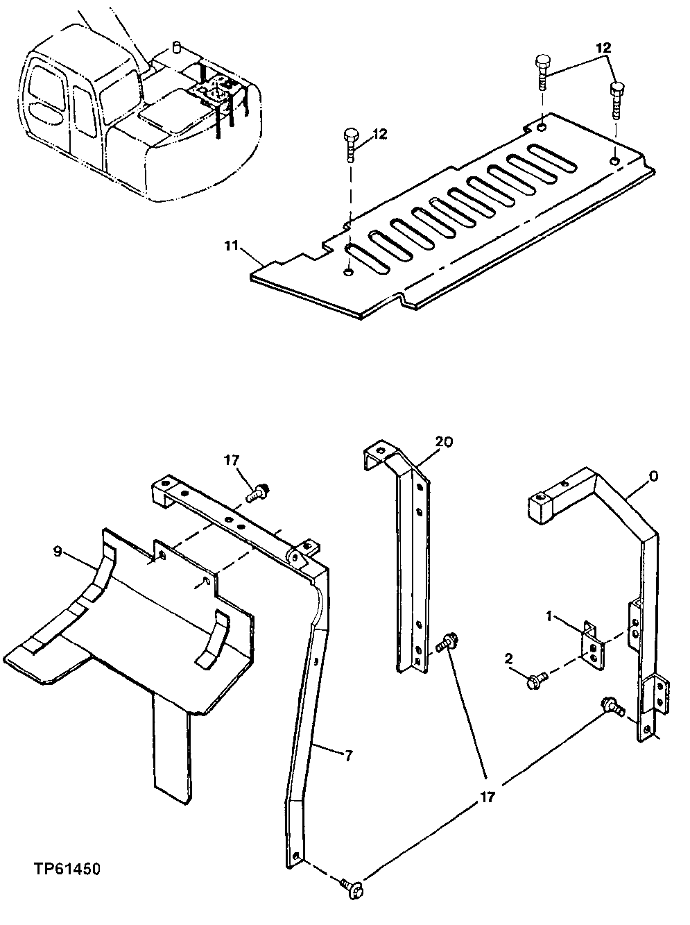 Схема запчастей John Deere 20 - 256 - Cover 1910 Hood Or Engine Enclosure