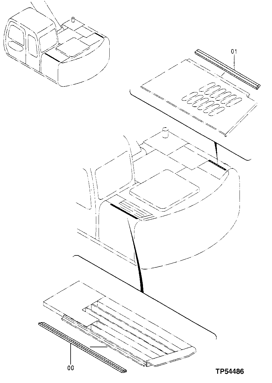 Схема запчастей John Deere 20 - 260 - WEATHERSTRIP 1910 Hood Or Engine Enclosure