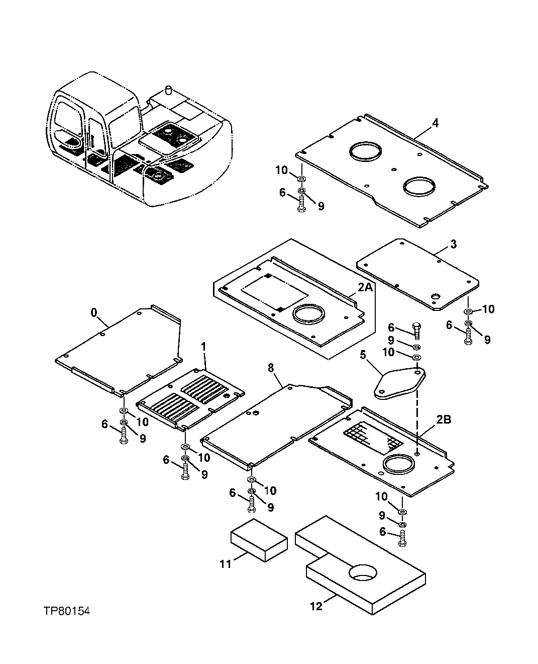 Схема запчастей John Deere 20 - 263 - Under Cover 1910 Hood Or Engine Enclosure