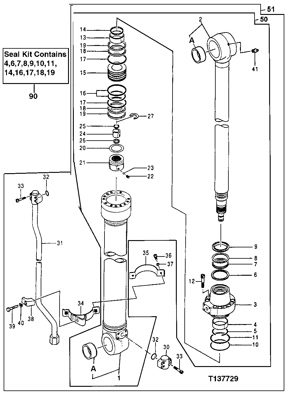 Схема запчастей John Deere 20 - 355 - Arm Cylinder 3360 HYDRAULIC SYSTEM