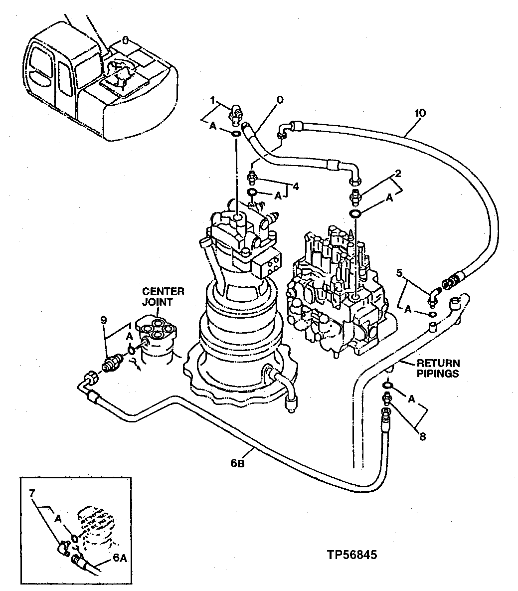 Схема запчастей John Deere 20 - 309 - DRAIN PIPINGS 3360 HYDRAULIC SYSTEM