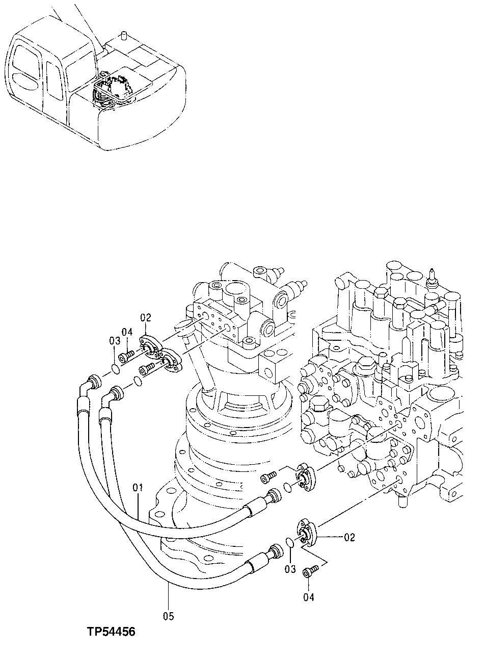 Схема запчастей John Deere 20 - 312 - MAIN PIPINGS 3360 HYDRAULIC SYSTEM