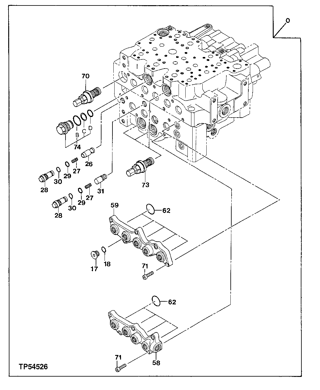 Схема запчастей John Deere 20 - 320 - Control Valve 3360 HYDRAULIC SYSTEM