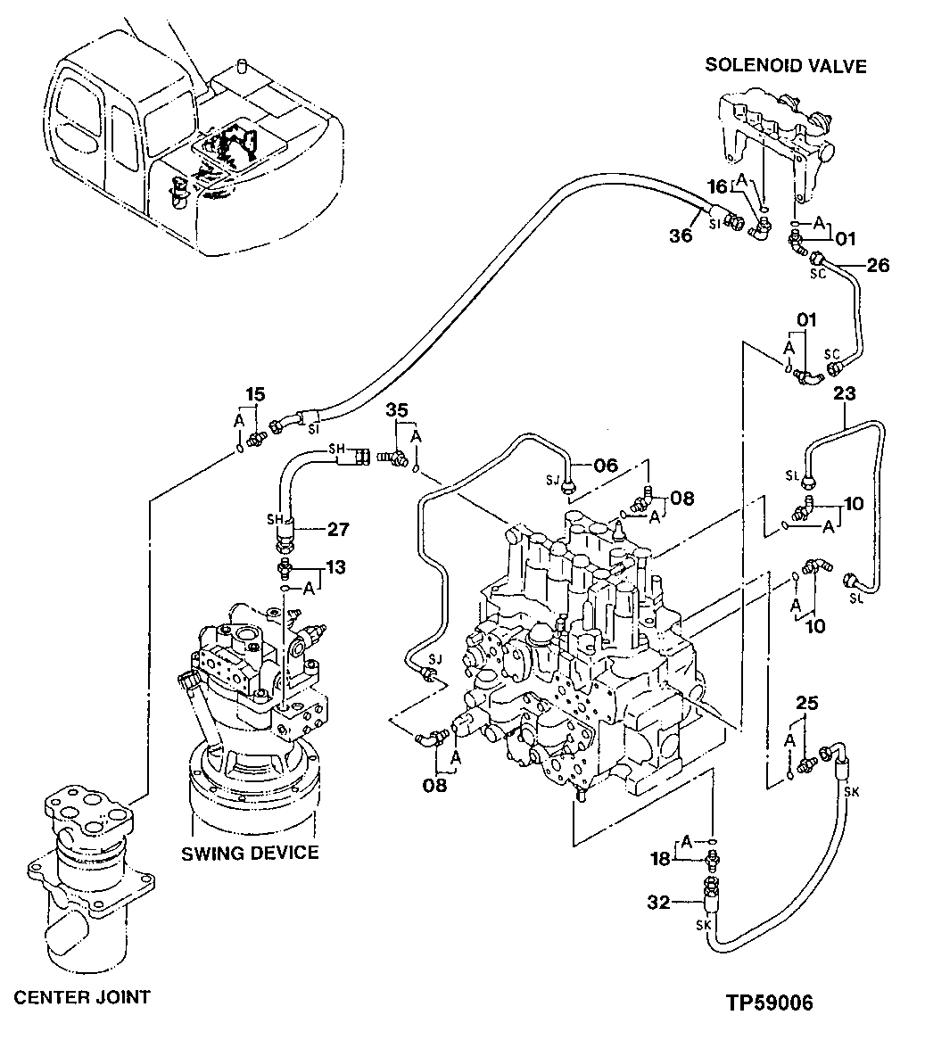 Схема запчастей John Deere 20 - 337 - PILOT PIPINGS 3360 HYDRAULIC SYSTEM