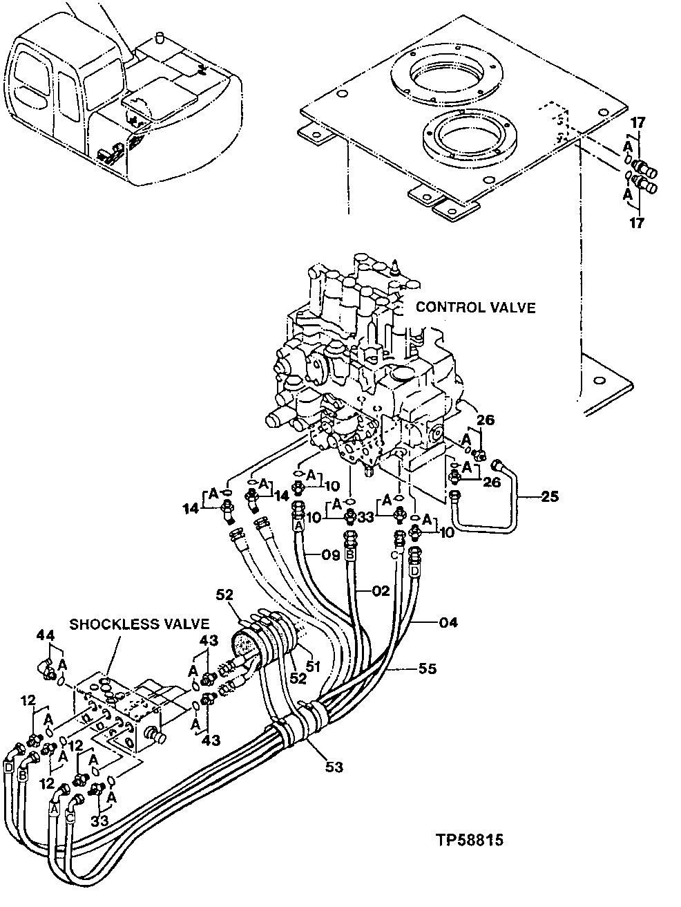 Схема запчастей John Deere 20 - 339 - PILOT PIPINGS 3360 HYDRAULIC SYSTEM