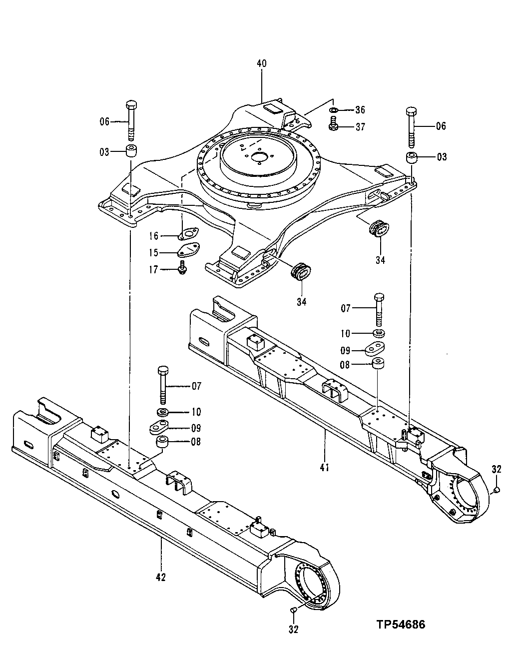 Схема запчастей John Deere 50LC - 1 - Track Frame 0130 Track Systems